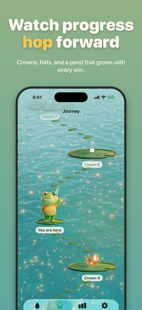The crown journey map in PottyPond